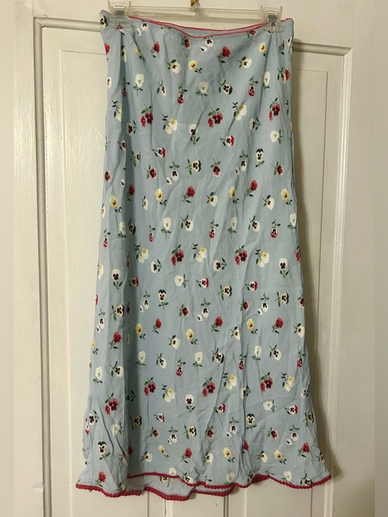GAP Dresses & Skirts - GAP Blue Floral Maxi Skirt with Red Trim